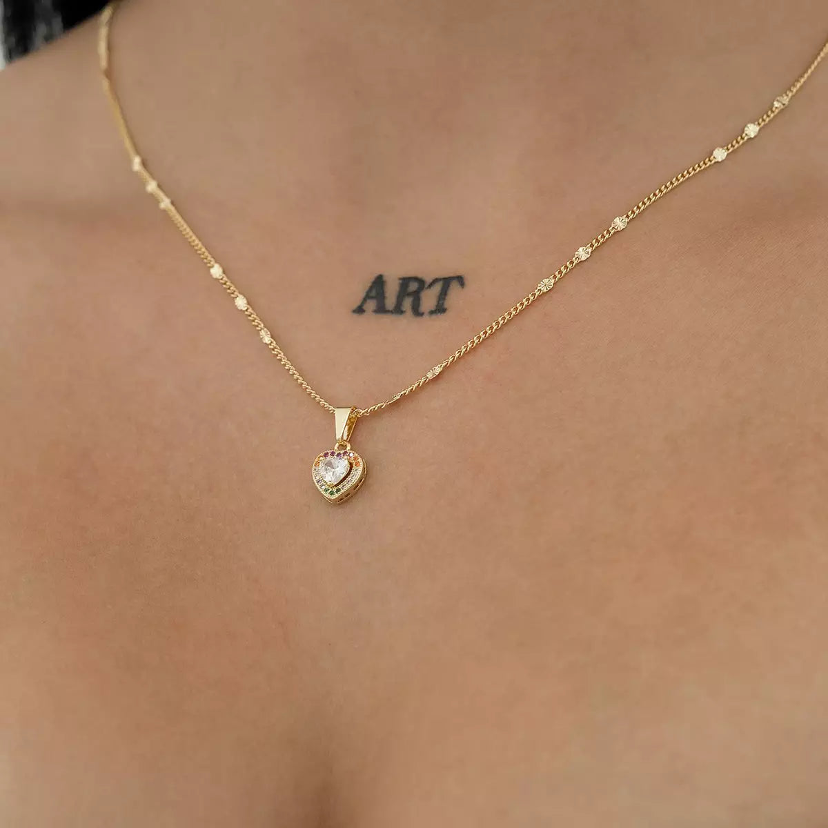 DIJE CORAZON ARCOIRIS