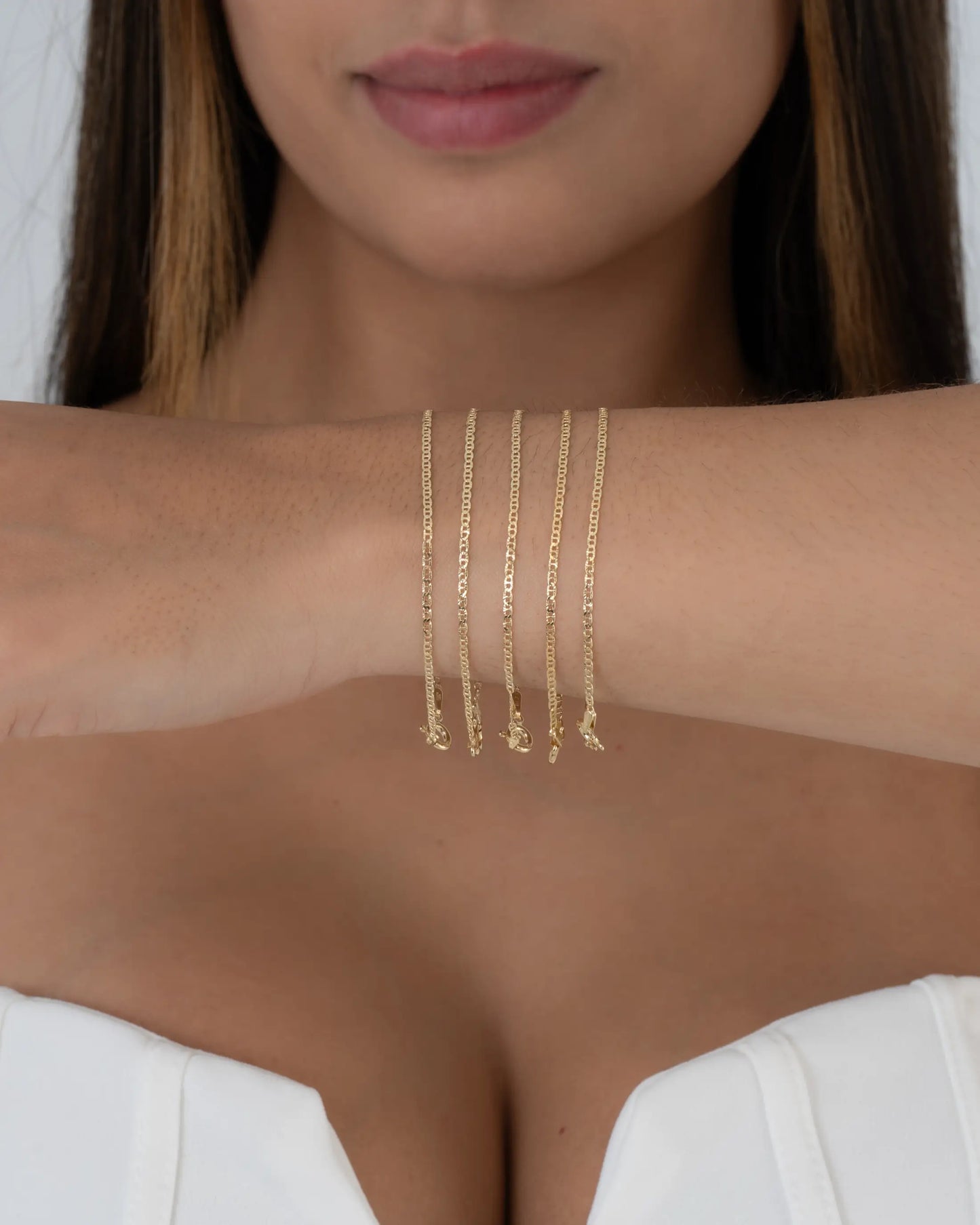 Pulsera escalerita con destellos 16.5 cm