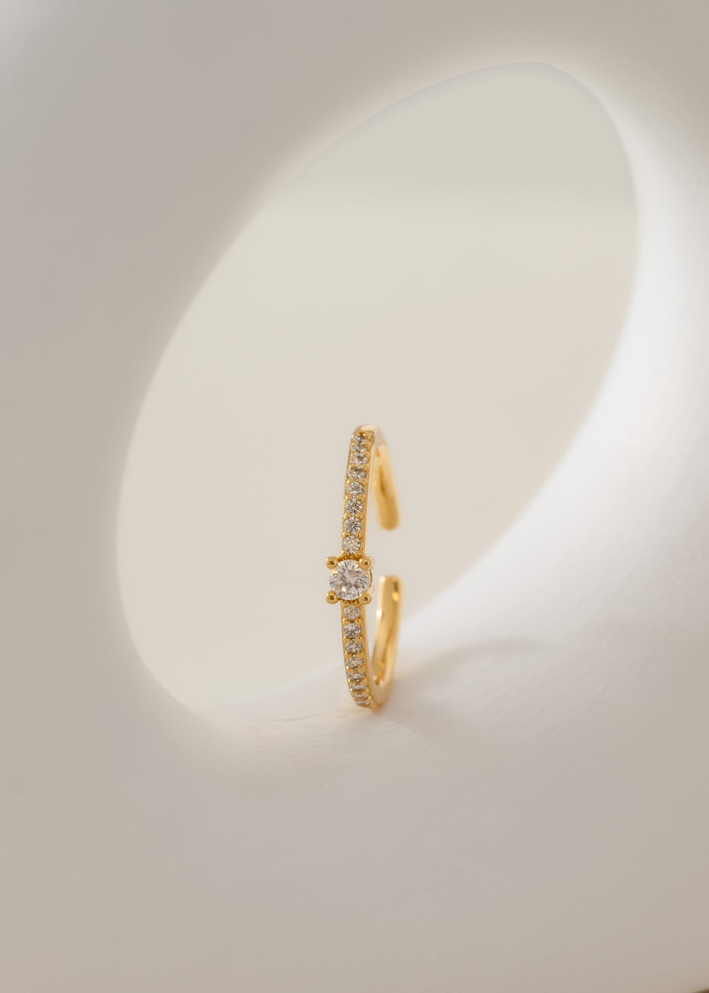 Anillo Gema Cristal o Verde Ajustable