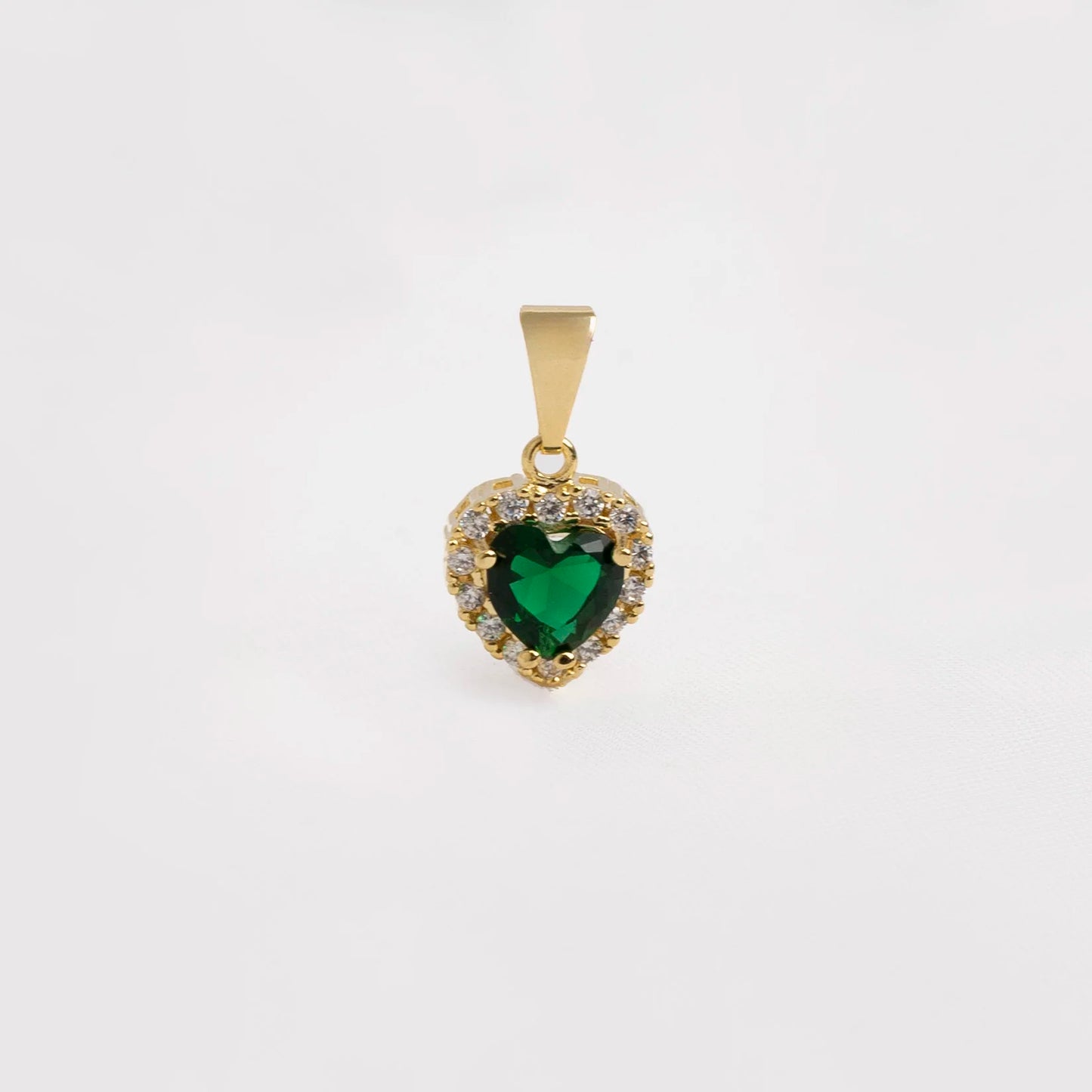 CADENA 45CM + DIJE CORAZON GREEN