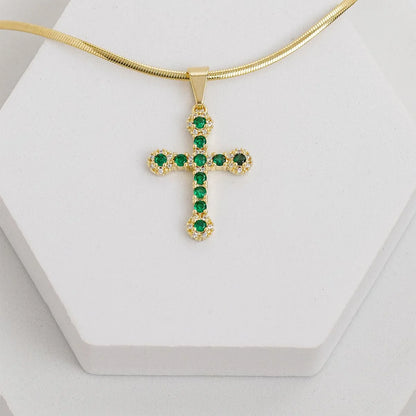 DIJE CRUZ ESMERALD GREEN