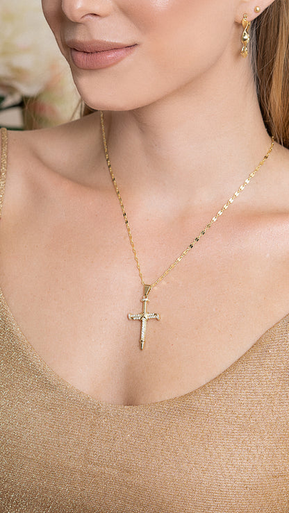 DIJE CRUZ CLAVOS CIRCONIAS