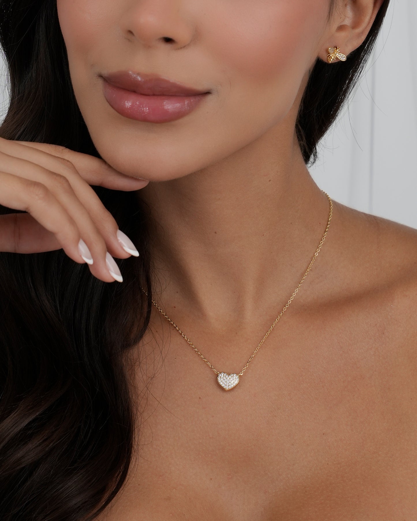 Gargantilla Ajustable Corazon Diamantado 12 mm 45 Cms