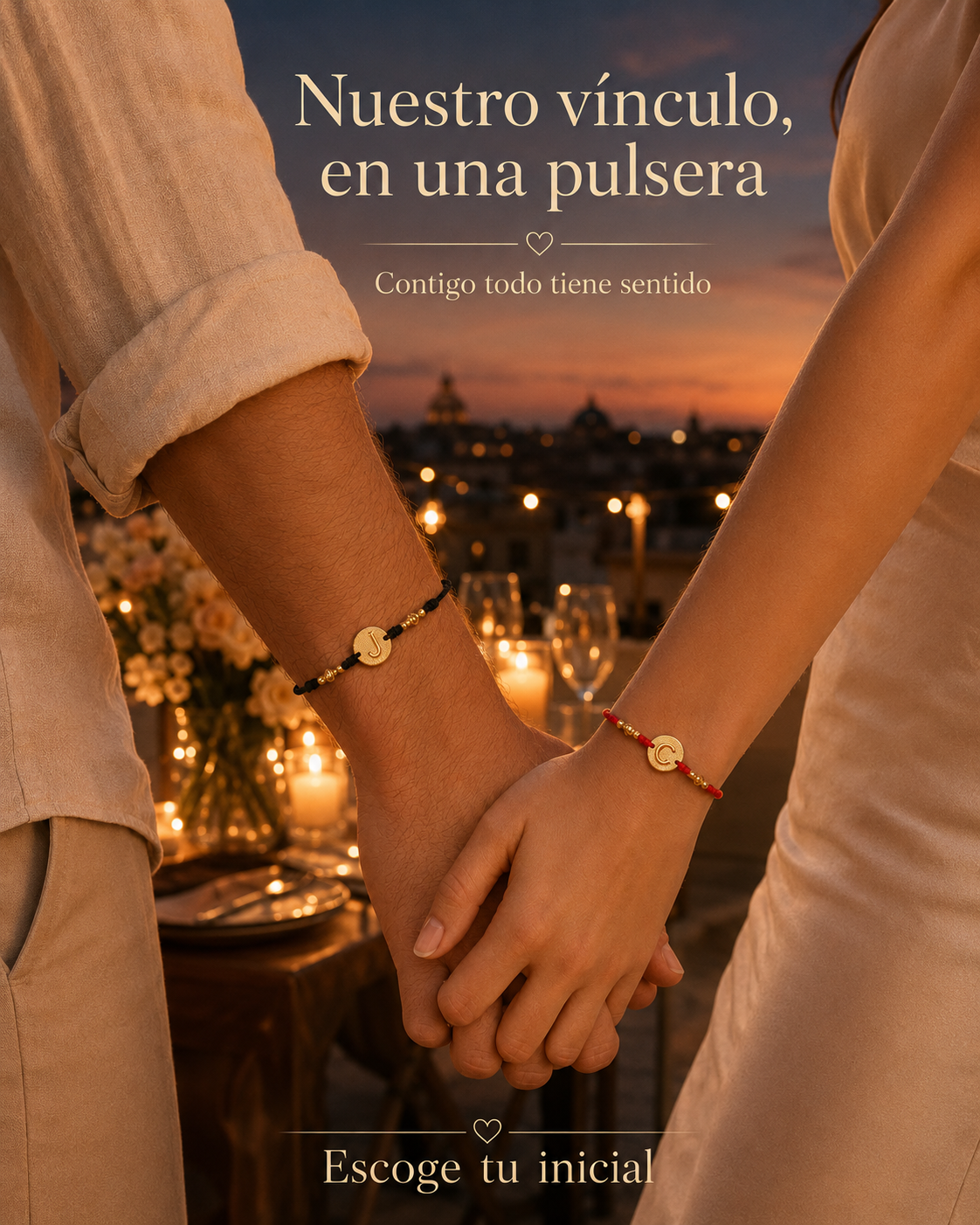 Pulseras Iniciales del Corazón