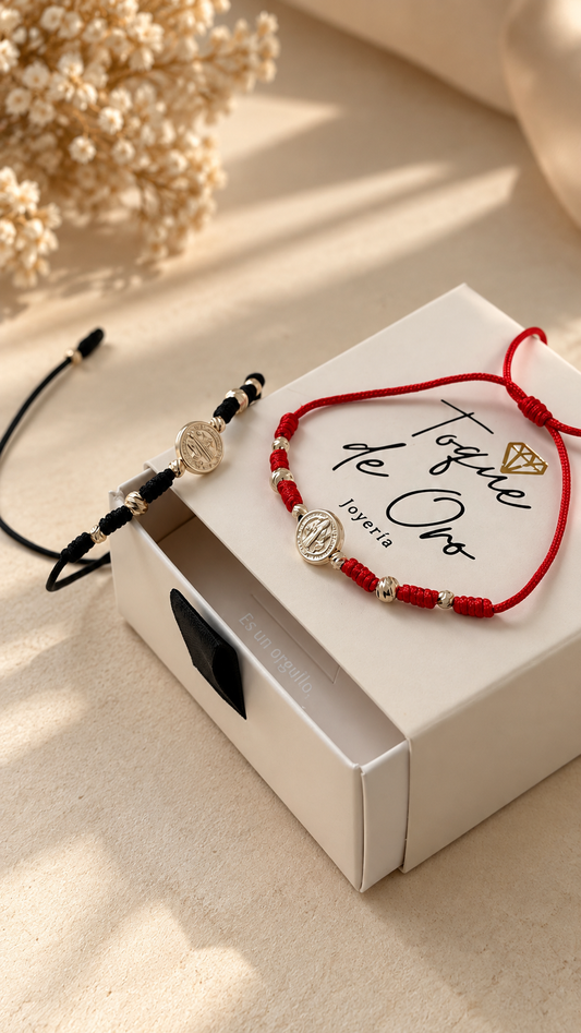 Pareja pulseras San Benito Protector