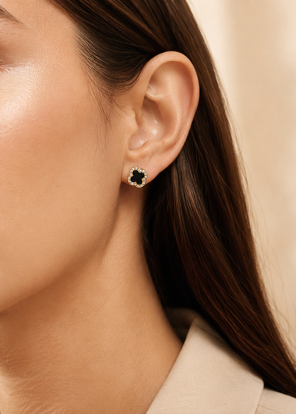 Arete trebol mini circonias