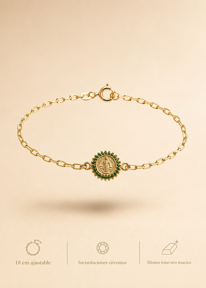 Pulsera Edicion especial  San Benito Verde y Cristal