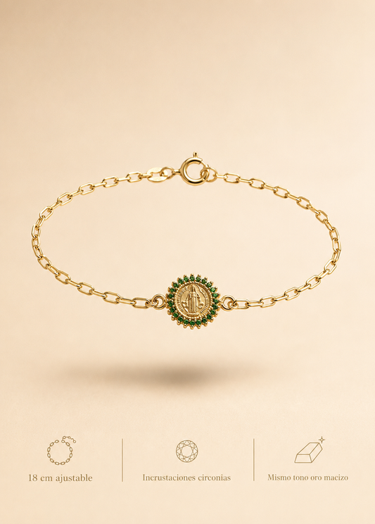 Pulsera Edicion especial  San Benito Verde y Cristal