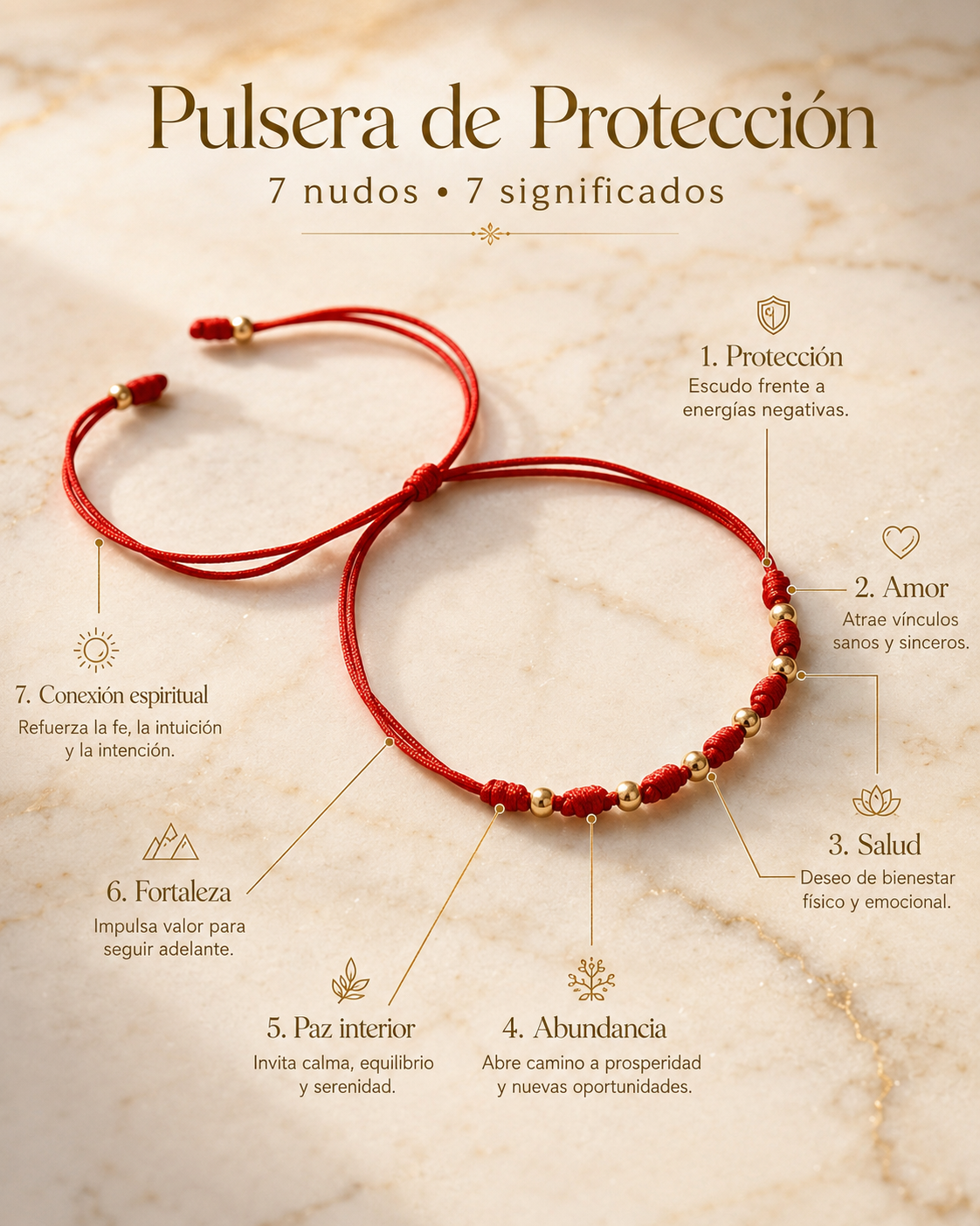 Pulsera 7 nudos - 7 significados