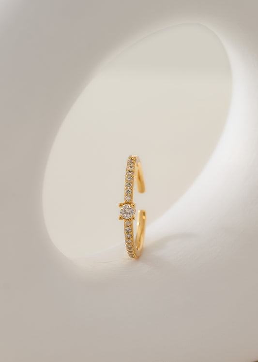 Anillo Gema Cristal o Verde Ajustable