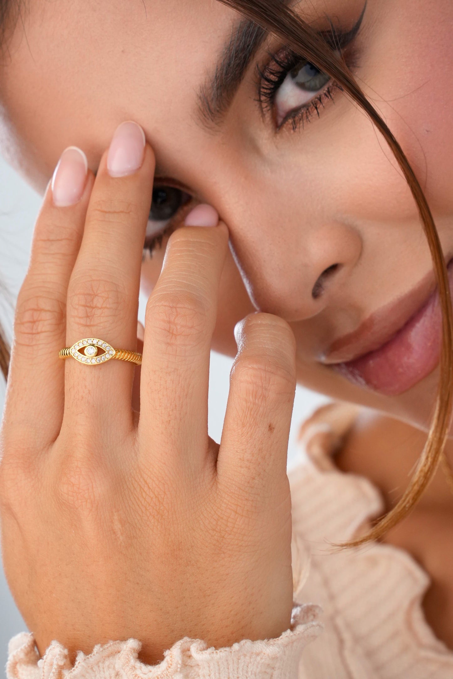 Anillo Ojo Turco Azul Ajustable