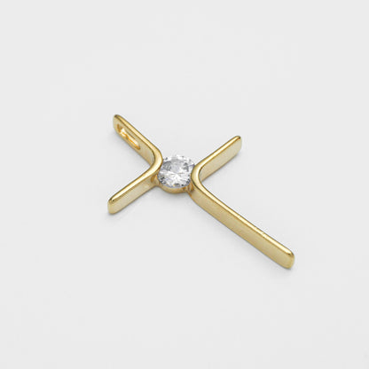 DIJE CRUZ CIRCONIAS 4 CM