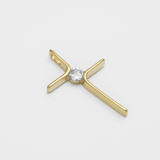 DIJE CRUZ CIRCONIAS 4 CM