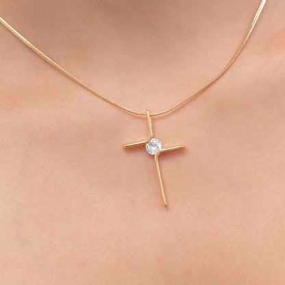 DIJE CRUZ CIRCONIAS 4 CM