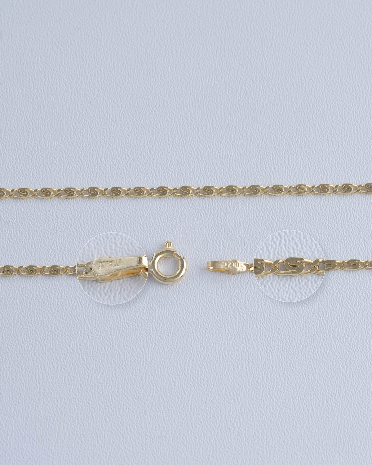 Cadena Caracol Plana 1.8 mm 45 Cms