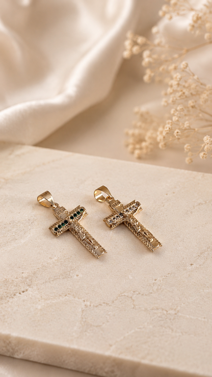 Dije El Señor De los Milagros Verde / Cristal
