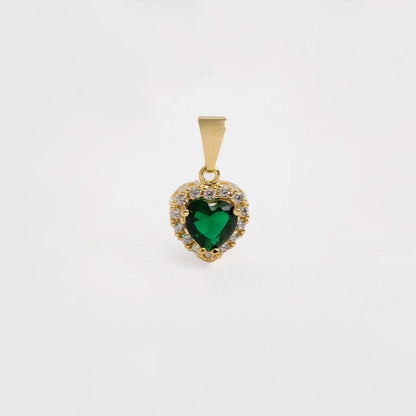 CADENA 45CM + DIJE CORAZON GREEN