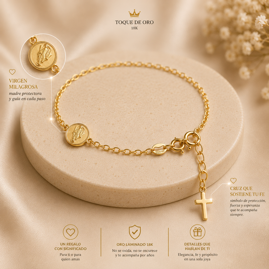 PULSERA VIRGEN MILAGROSA 16.5CM + EXTENSOR
