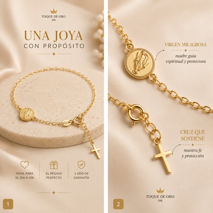 PULSERA VIRGEN MILAGROSA 16.5CM + EXTENSOR