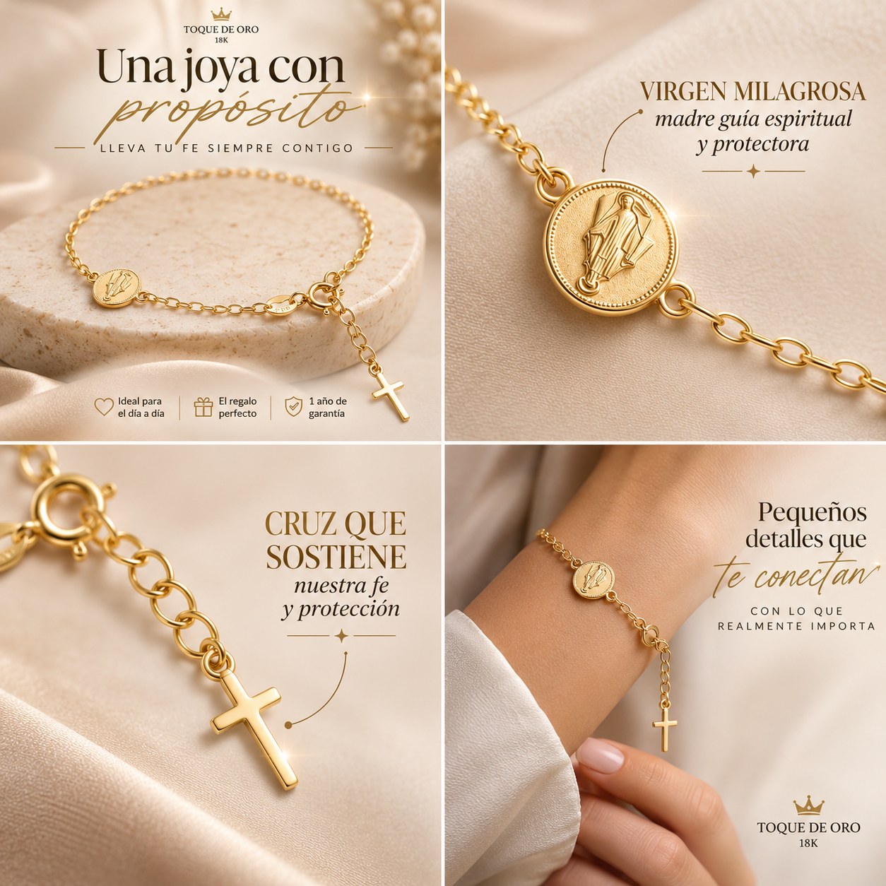 PULSERA VIRGEN MILAGROSA 16.5CM + EXTENSOR