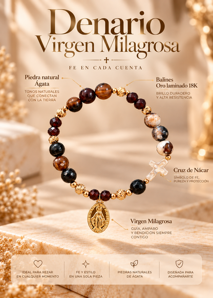 Denario virgen Milagrosa Piedra Natural