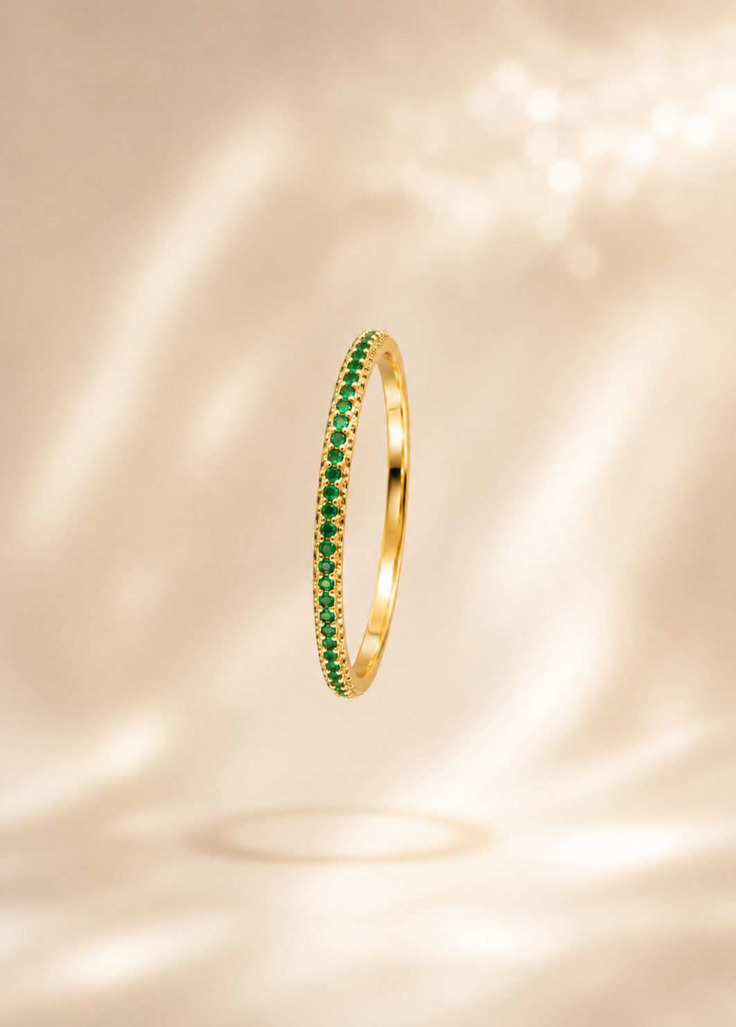 Anillo churumbelo full circonias verde esmeralda