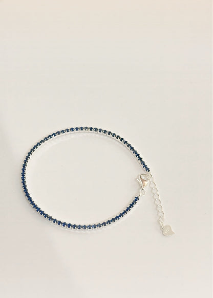 PulseraTennis Azul Line 17 Cms + Ext