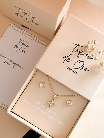 Combo De Lujo Trebol Circonias