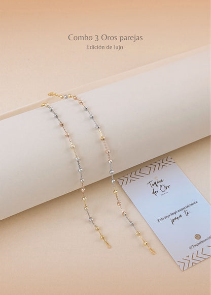 Combo Pulsera 3 Oros parejas