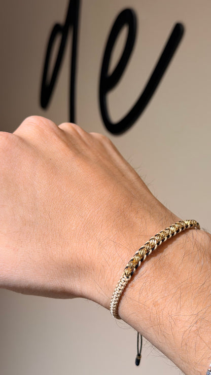 Pulsera doble tejido Diamantada / balin 5mm