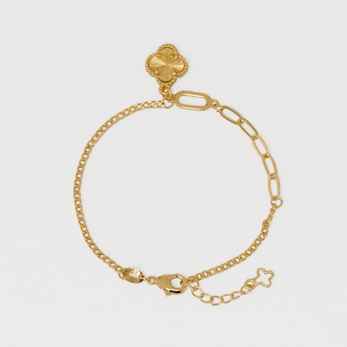 PUlsera Cubana Clover 1,1 cm 15 Cm + Ext
