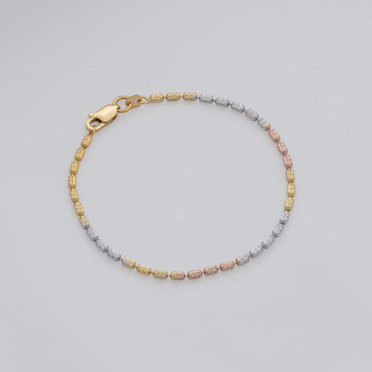 Pulsera Nova 3 oros italiana 16 Cms