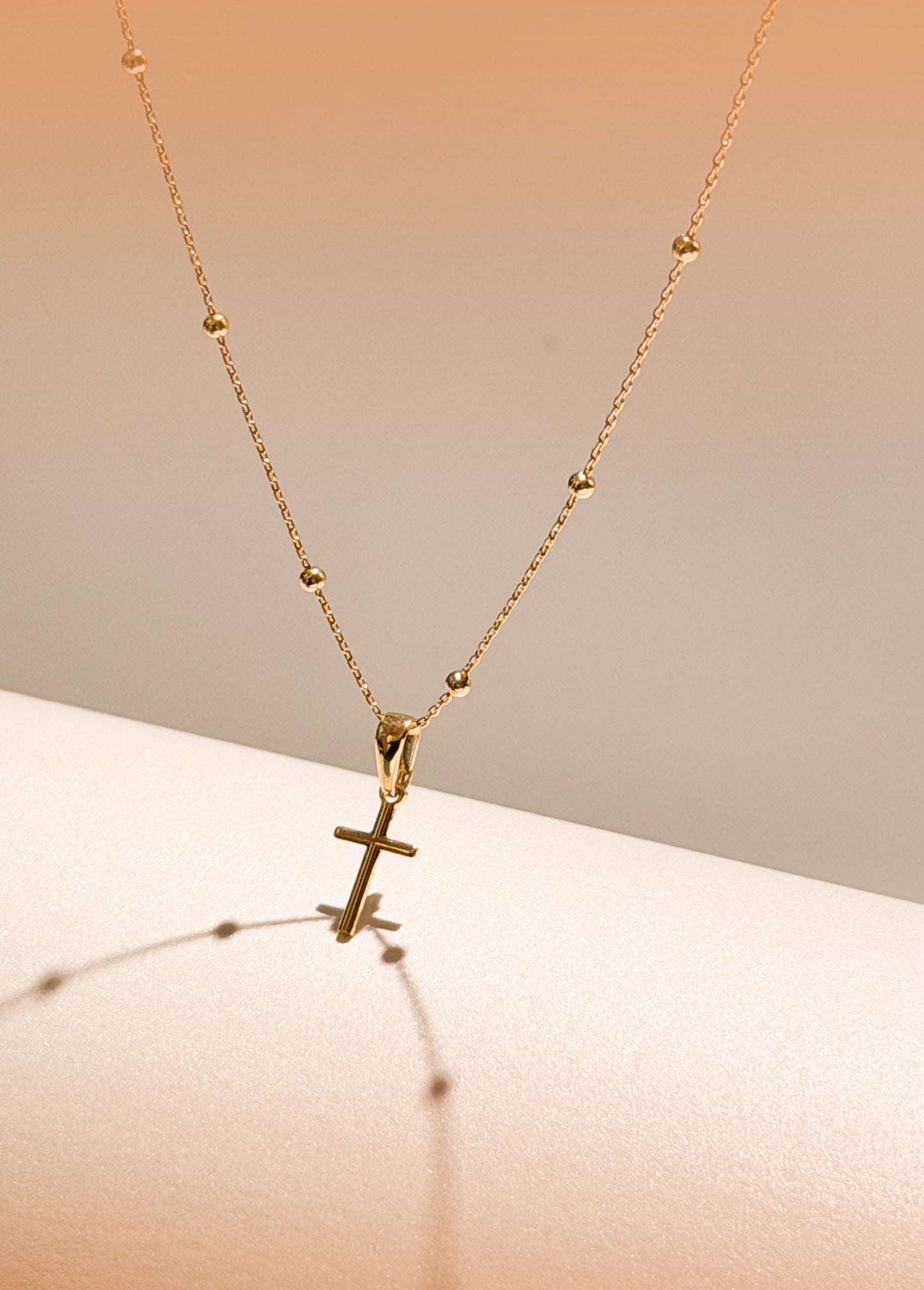 Cadena Celestial 44 cms + Cruz lisa 1 cm