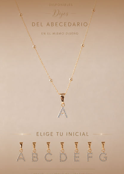 Cadena 45cm + Dije Letra inicial