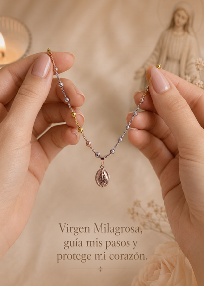 Set Oro rosa militar 3 oros 45 cms + milagrosa