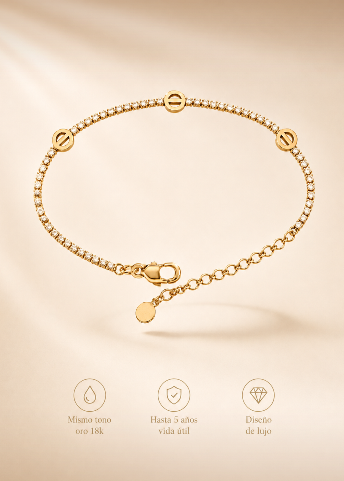 Pulsera Tennis Circonias cartier 17 cm + extensor