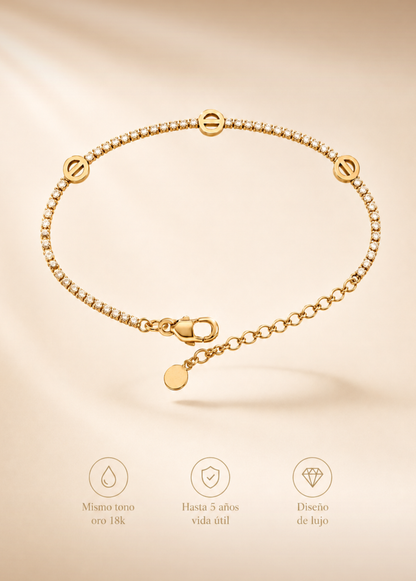 Pulsera Tennis Circonias cartier 17 cm + extensor