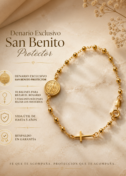 Denario Exclusivo San Benito Protector 18 cms / Balin 3,2 mm