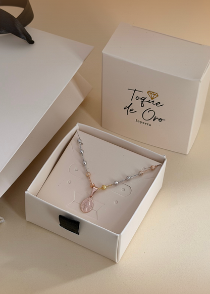 Set Oro rosa militar 3 oros 45 cms + milagrosa