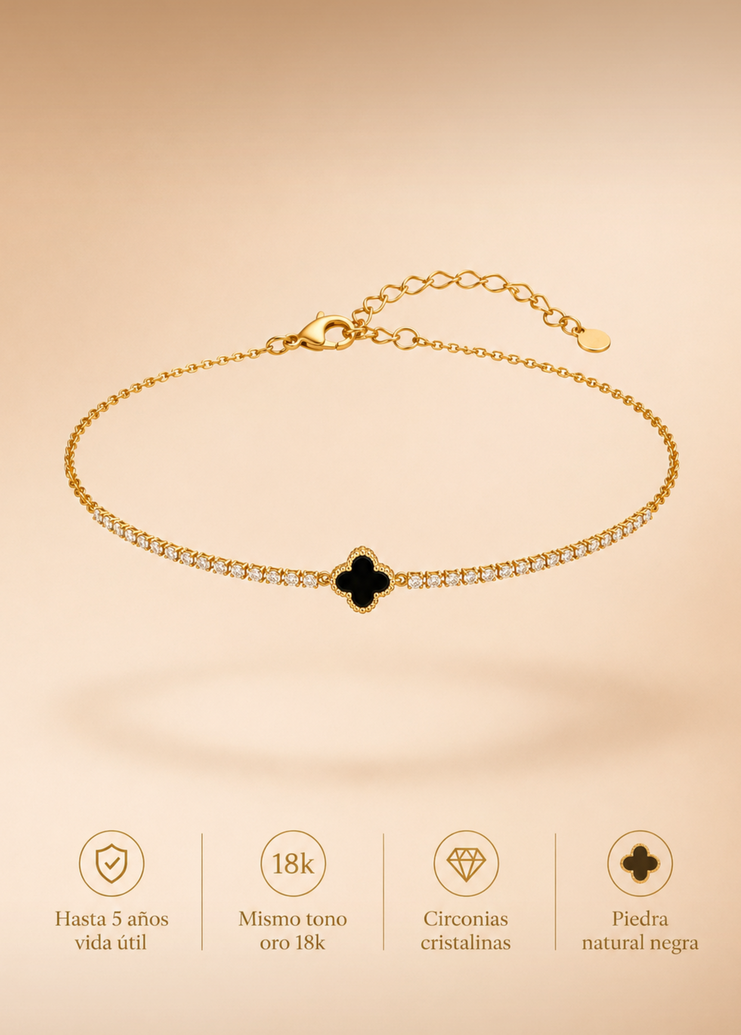 Pulsera Clover Bicolor 17 cm + extensor