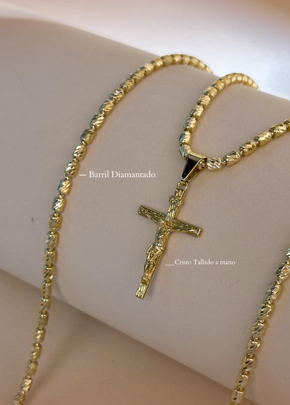 Combo Premium Cadena Barril 65 Cms  + Cristo