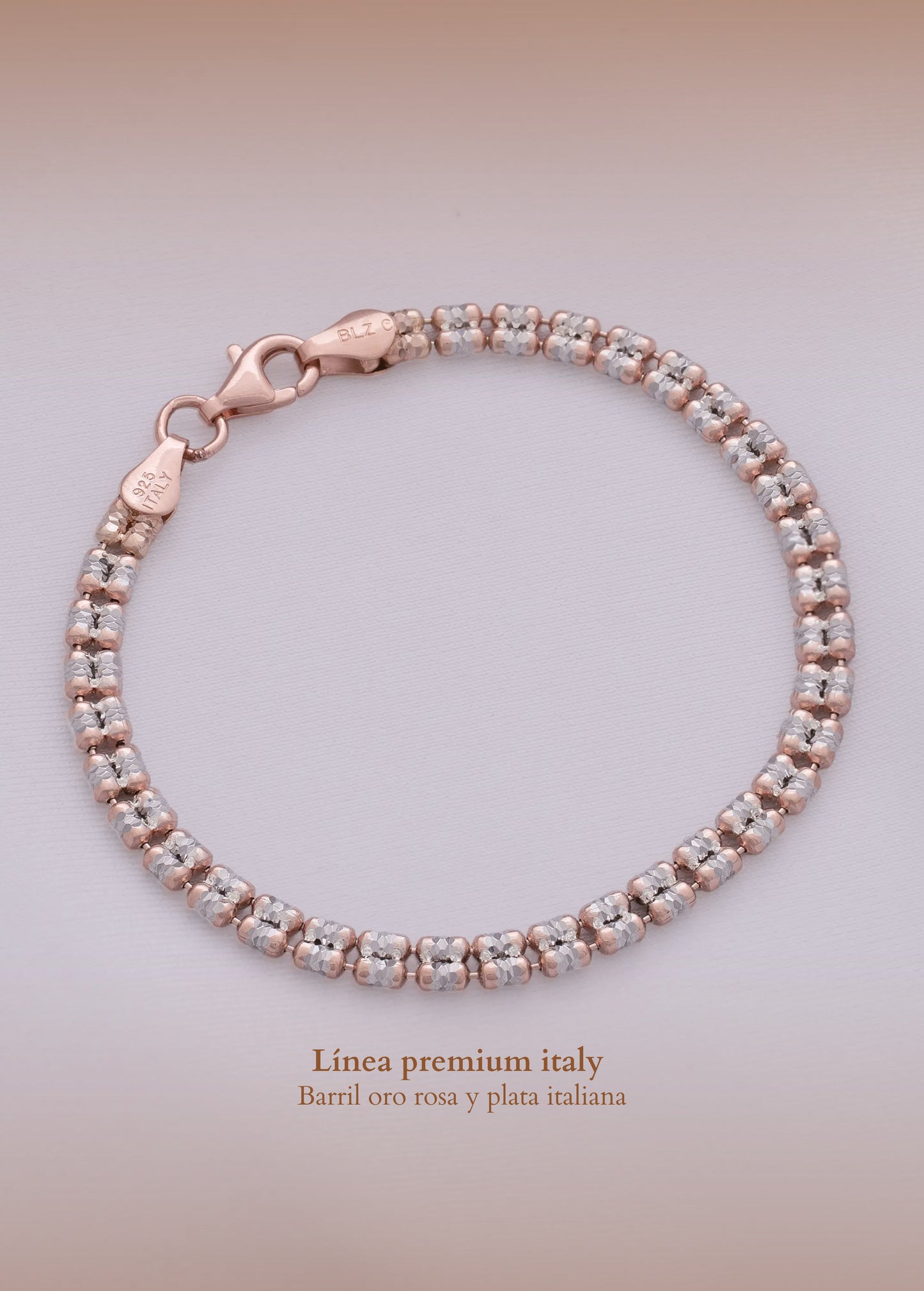 Pulsera Barril Premium 2 oros 19.5 Cms