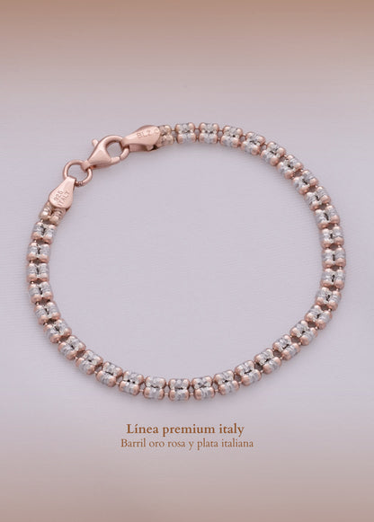 Pulsera Barril Premium 2 oros 19.5 Cms