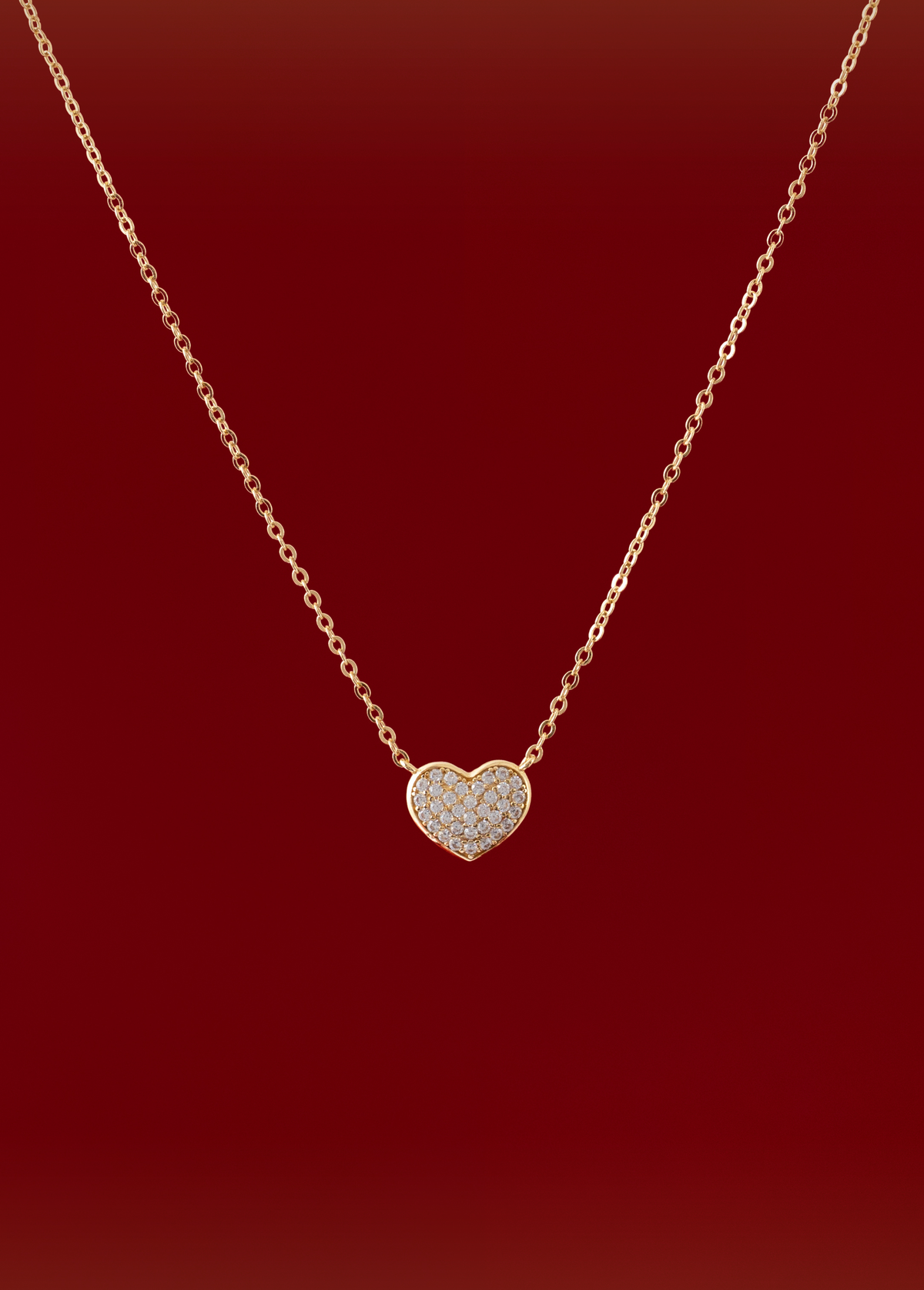 Gargantilla Ajustable Corazon Diamantado 12 mm 45 Cms
