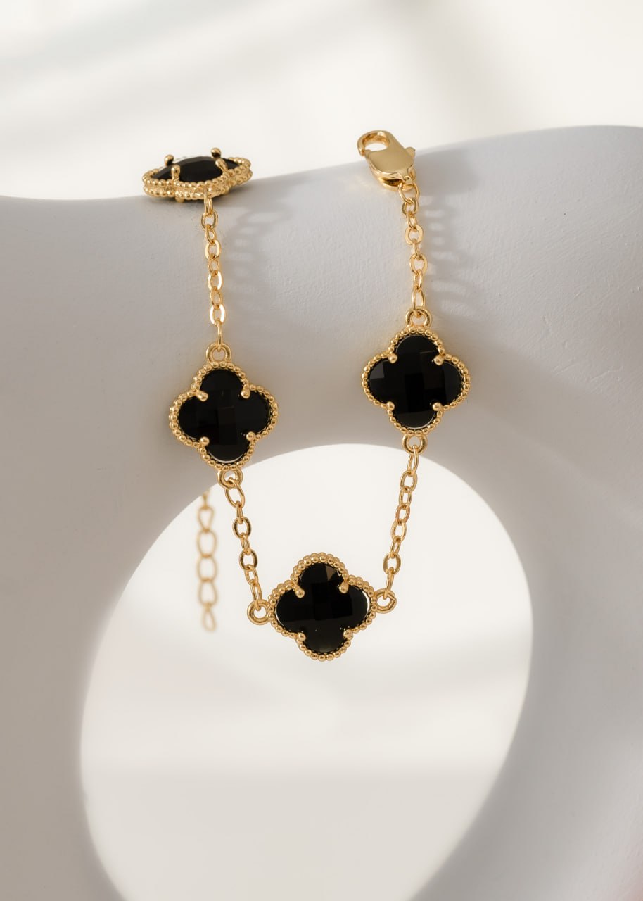 Pulsera Clover negra + Extensor