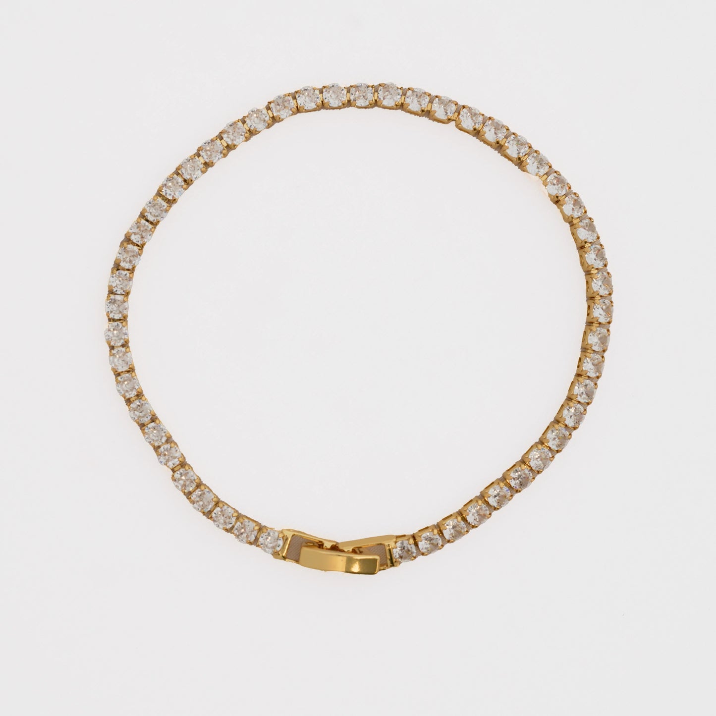 Pulsera Tennis  Verde - Cristal - Negro 20Cms