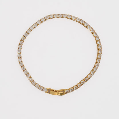Pulsera Tennis  Verde - Cristal - Negro 20Cms