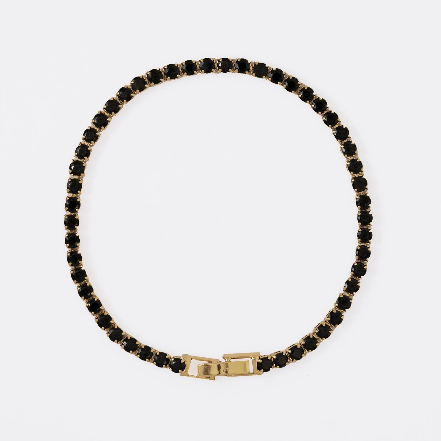 Pulsera Tennis  Verde - Cristal - Negro 20Cms