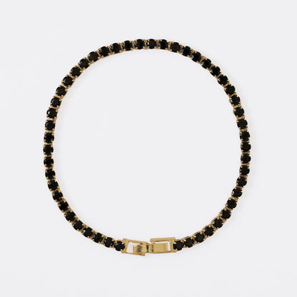 Pulsera Tennis  Verde - Cristal - Negro 20Cms