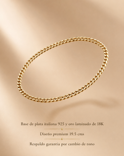 Pulsera Cubana italiana 3 mm 19.5 Cm